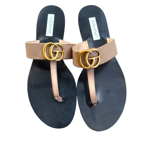 kelliparker Shoes - Influencer favorite sandal -T strap leather and gold sandal 7.5 (8)